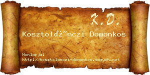 Kosztolánczi Domonkos névjegykártya